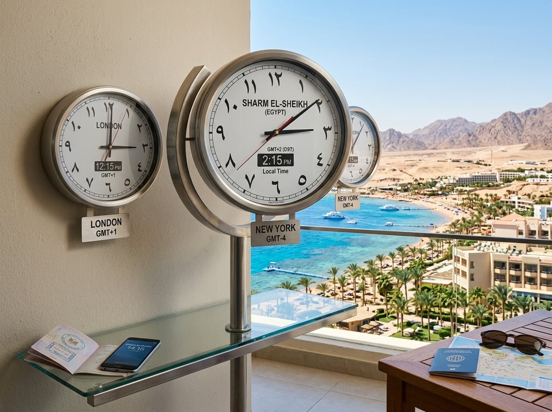 Tidsforskel i Egypten når du rejser til Sharm el Sheikh